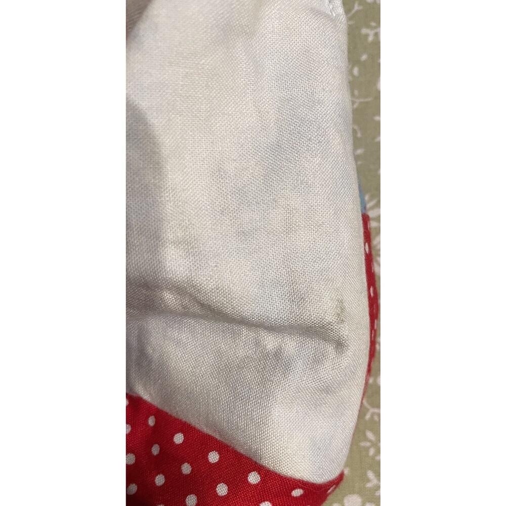 Handmade Quilted Patchwork Tote Bag Floral Polka Dot Boho Cottagecore Market Bag - Picture 10 of 11
